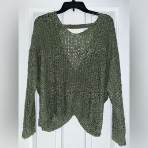 Olive green sweater originally purchased from a boutique, size S/M
